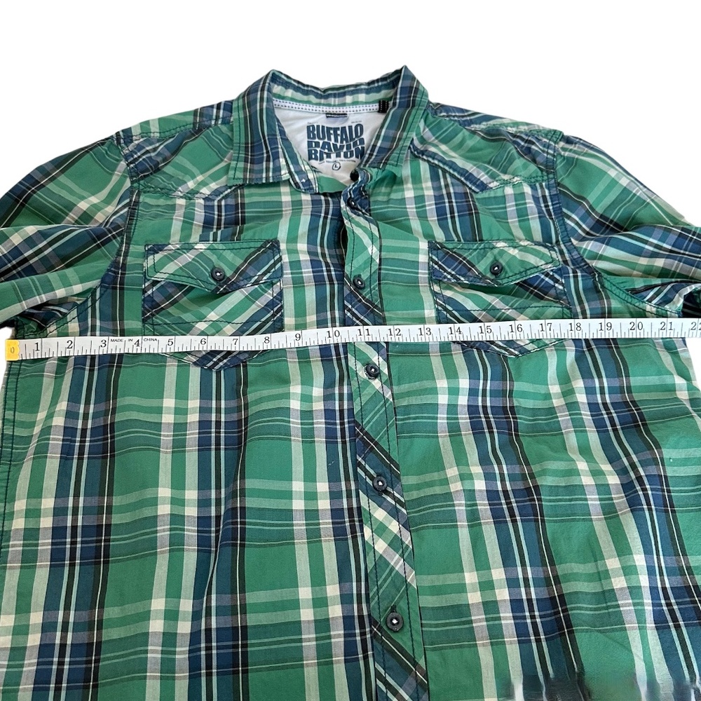 Buffalo David Button Plaid Button Down Long Sleev… - image 5